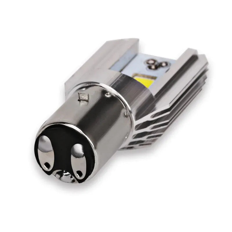 Motorcycle LED headlight unit with aluminium housing for H4 and BA20D sockets