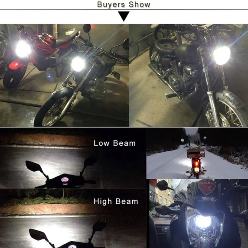 Motorcycle LED headlight unit with aluminium housing for H4 and BA20D sockets