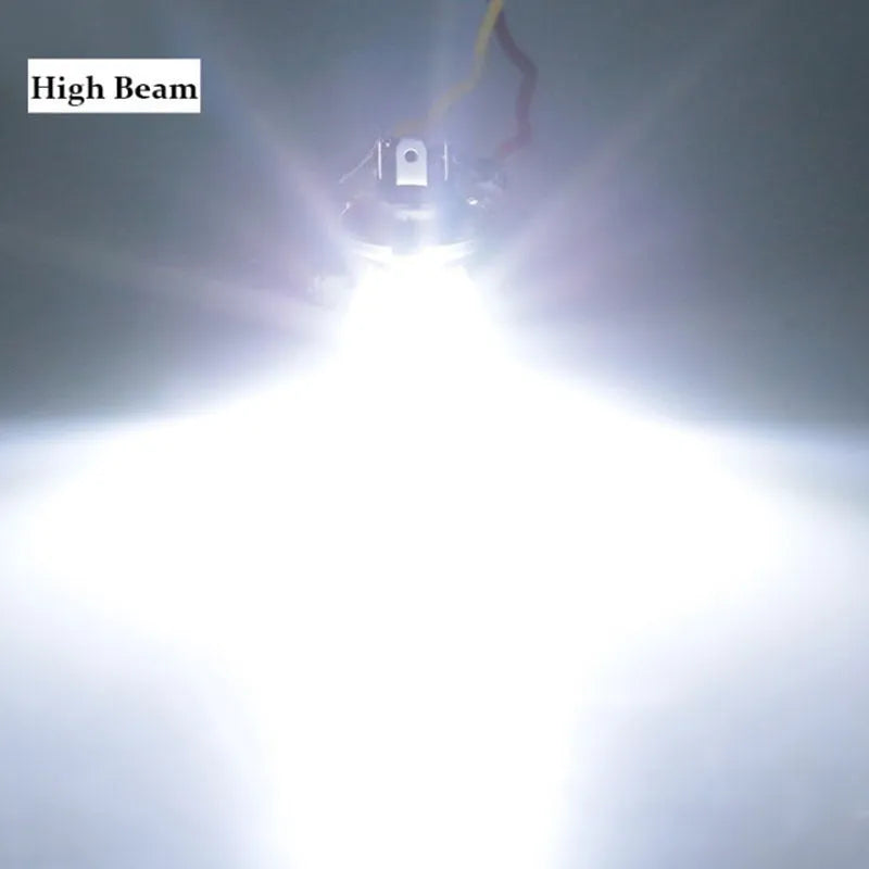 Motorcycle LED headlight unit with aluminium housing for H4 and BA20D sockets