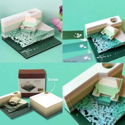 One Piece anime architecture hand-torn sticky notes in 80x45mm size on craft paper.