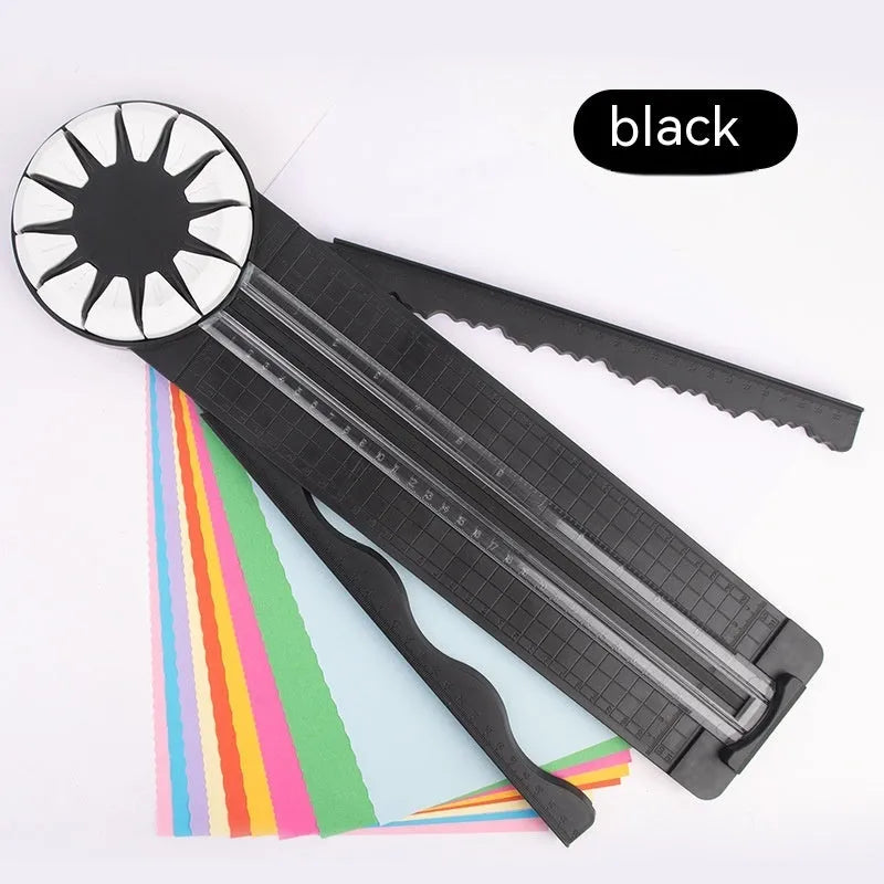 Pink 12-in-1 plastic paper cutting machine with dotted cutting mechanism for card making
