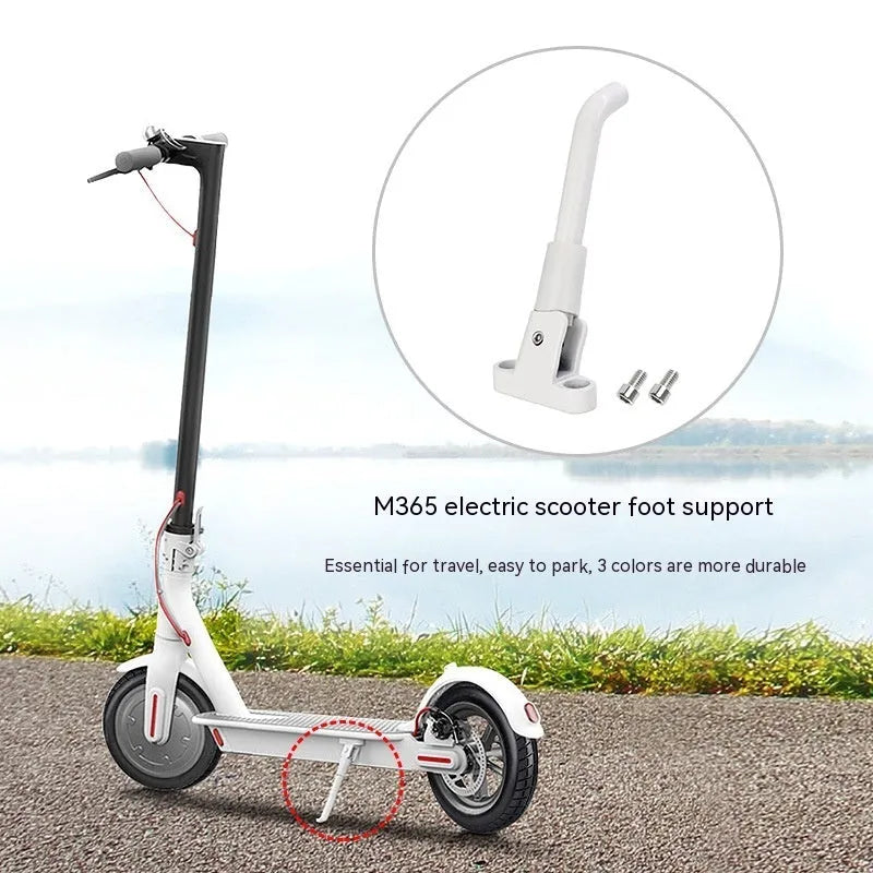 Aluminium electric scooter foot brace accessories in black white grey colours with mounting screws