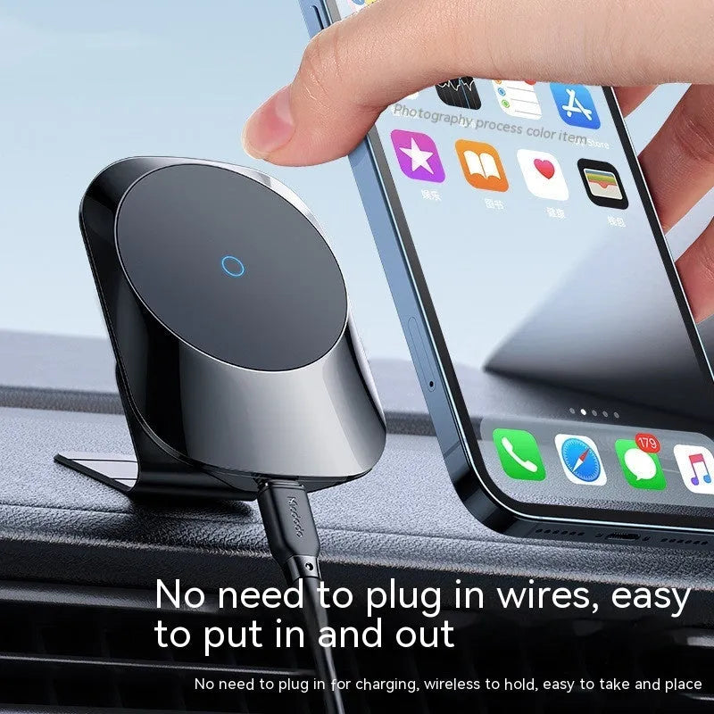 CH-707 magnetic car wireless charging stand in black and white colour options