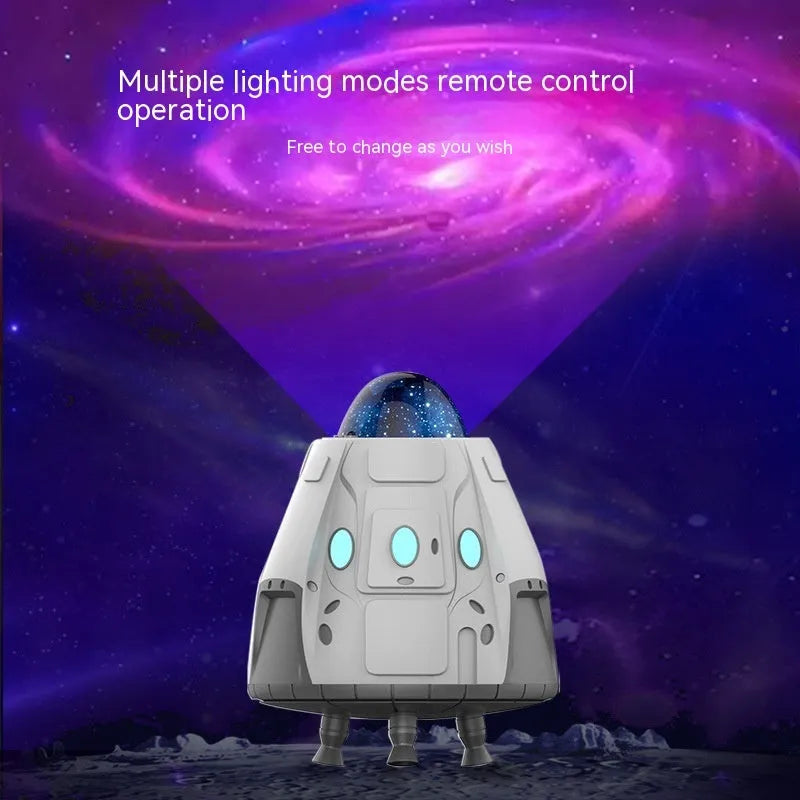 White Bluetooth northern lights ambience light projecting green starry sky patterns with remote control