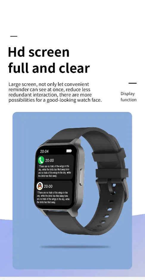 Smart colour screen health watch with black mesh strap showing heart rate monitoring display