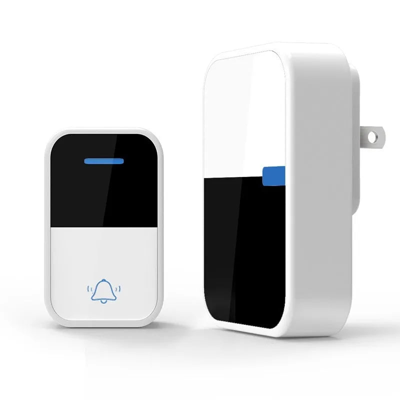 Modern white wireless doorbell with self-generating power and long-distance transmission capability