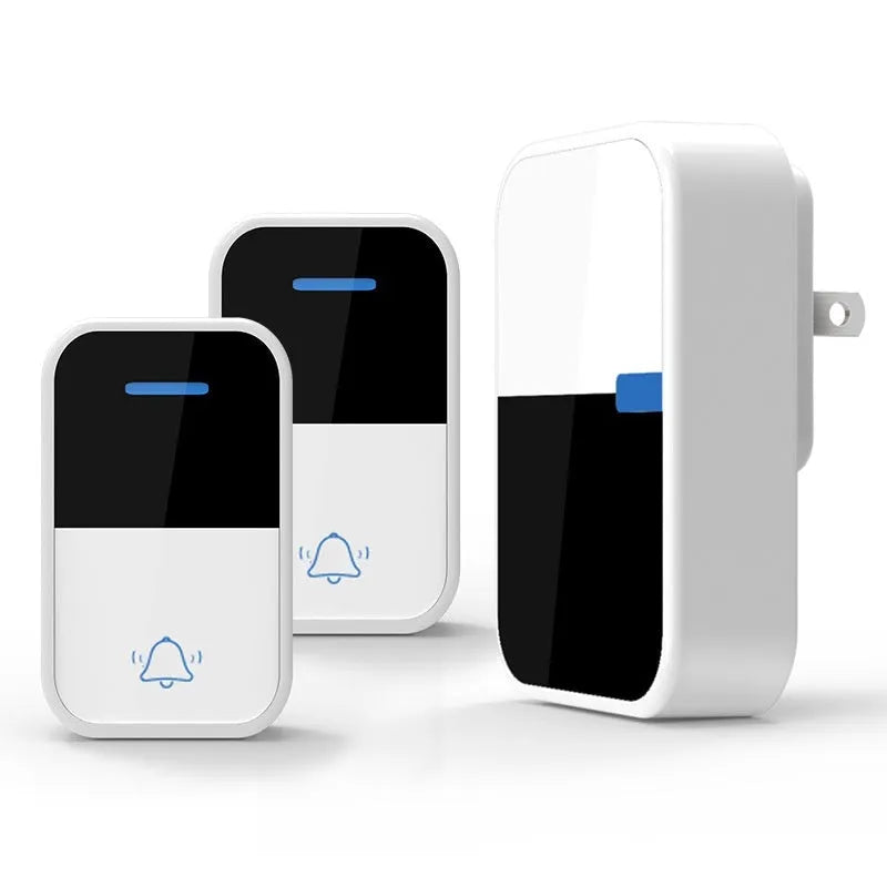 Modern white wireless doorbell with self-generating power and long-distance transmission capability