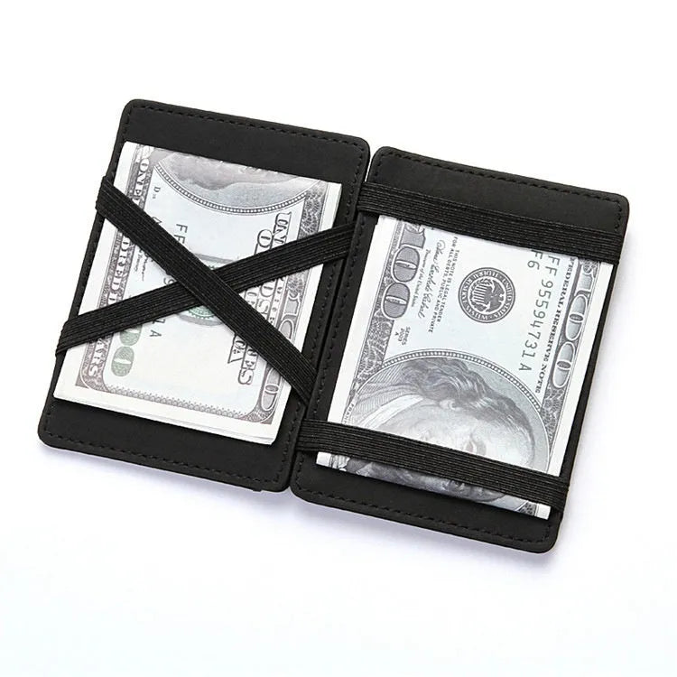 PU leather magic wallet with RFID protection, zipper coin compartment and five colour options