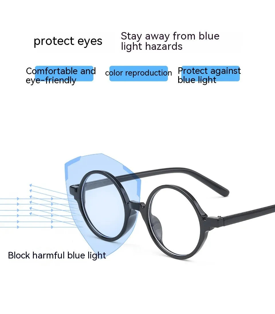 Artistic retro round glasses with PC frame in four colour options for Instagram style