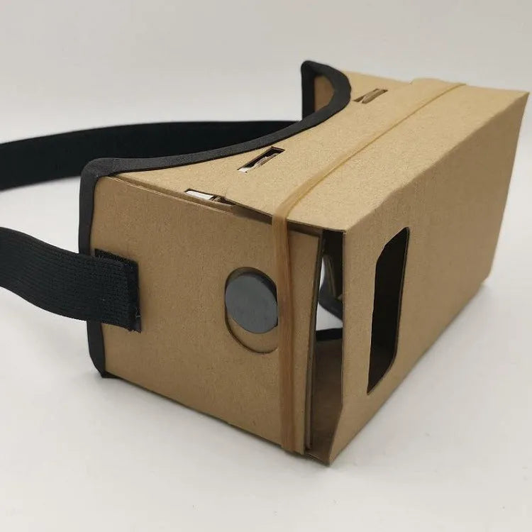 Cardboard VR glasses for smartphones with 3D lenses, showing pink colour option