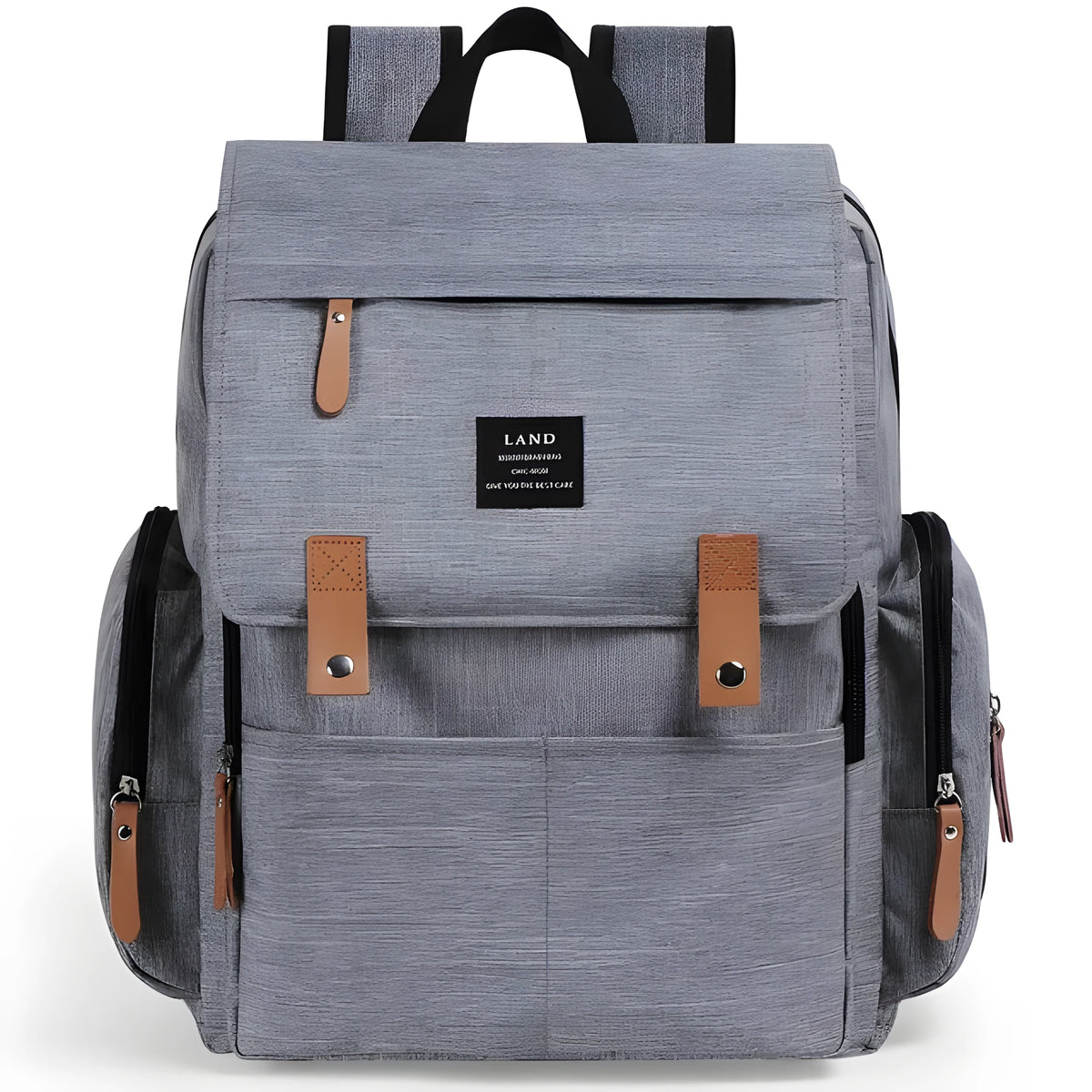 LAND Mommy large oxford cloth diaper backpack with changing mat in beige colour.
