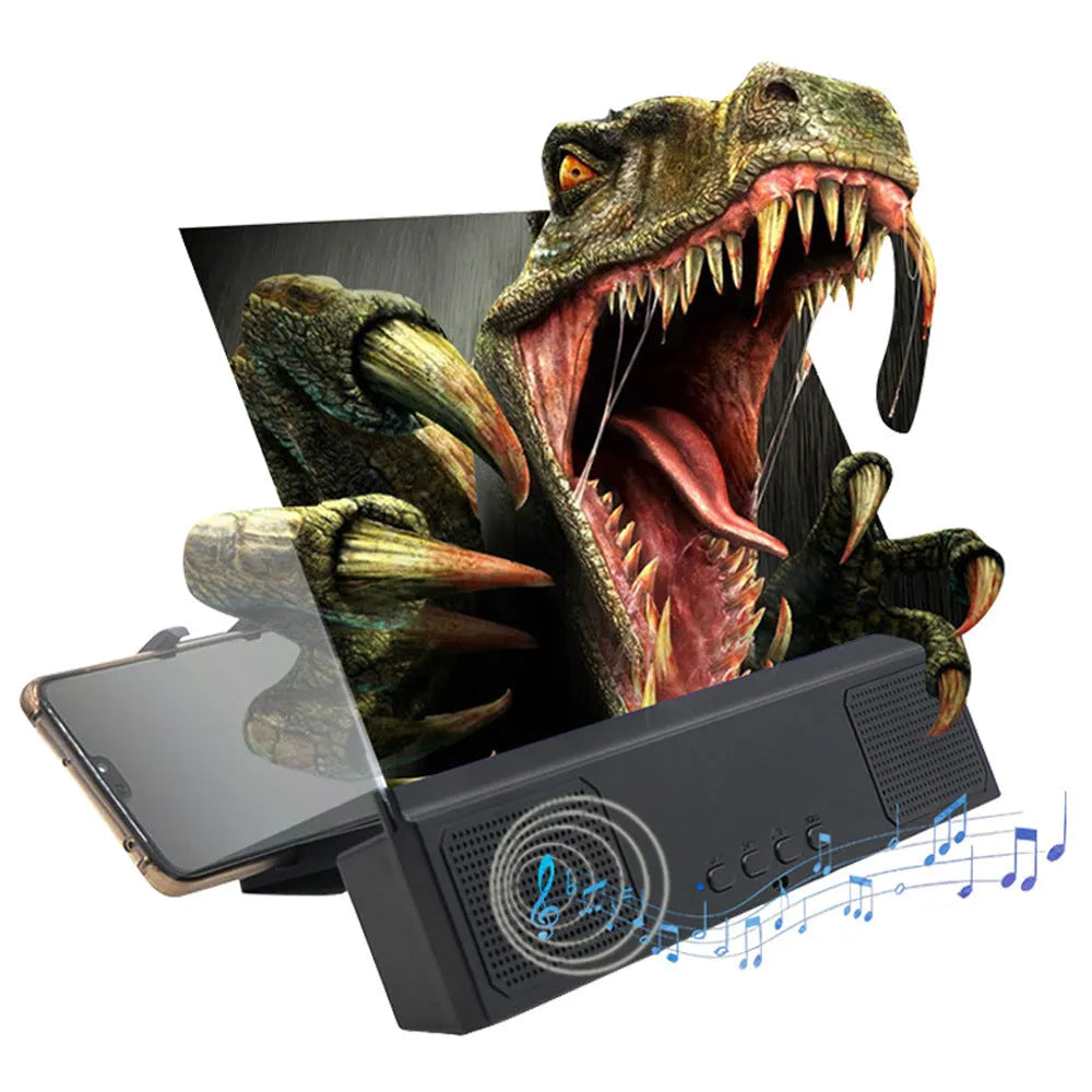 12-inch mobile phone screen amplifier with ABS housing and Bluetooth audio function.
