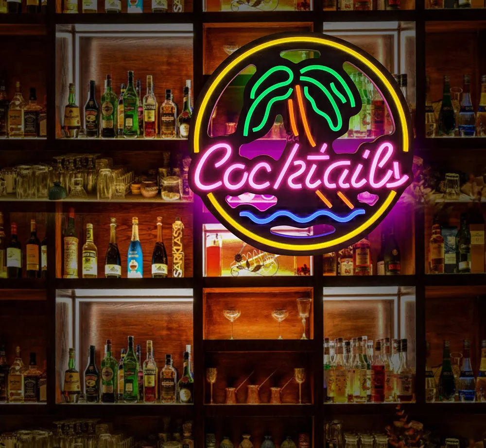 LED coffee neon billboard sign with mixed colours for commercial interior decoration