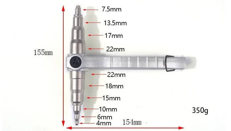 Manual tube expander tool in black or silver for expanding 6-22mm copper tubing.