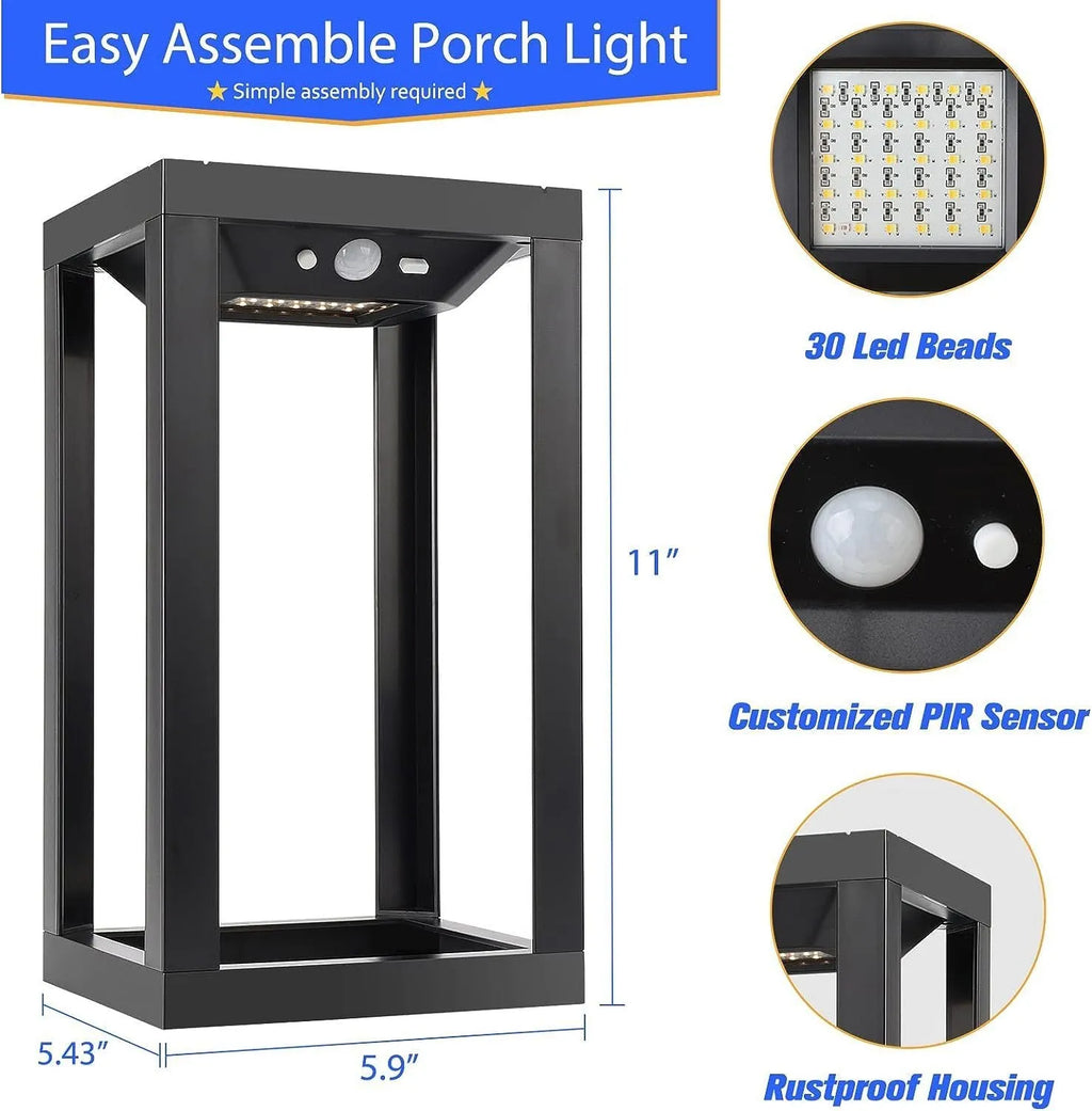 Modern Chinese outdoor solar wall lamp with IP65 waterproof rating for garden use