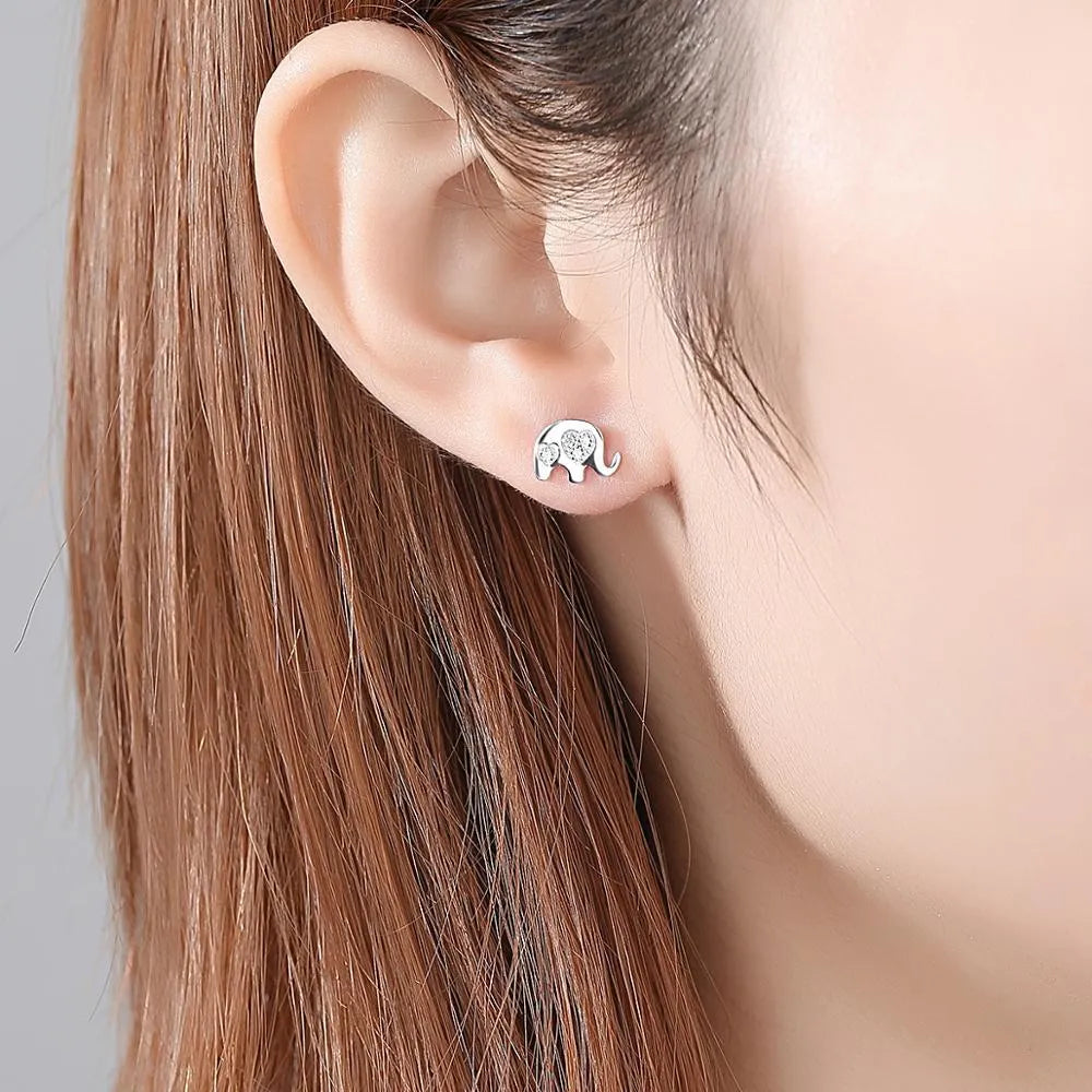 Geometric Korean sterling silver earrings measuring 0.6cm by 0.9cm in gold and silvery colours