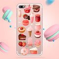Custom transparent ice cream pattern silicone case for iPhone models on table