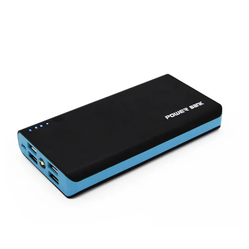 20000mAh portable power bank in five colours showing compact 145mm design with fast charging capability