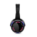 Black silent disco wireless headphones with 40mm drivers and a 3.5mm plug on a 3 metre cable