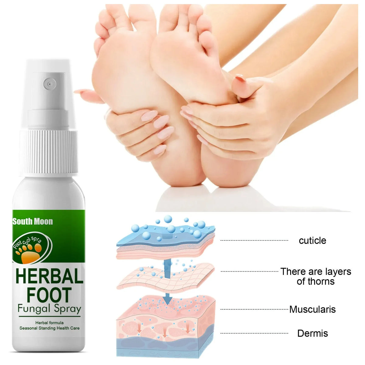 30ml foot skin nourishing and hydrating care spray bottle