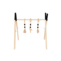 Polished wooden baby infant fitness frame decorative toy, 45cm by 37.5cm by 47.5cm, wooden ornament