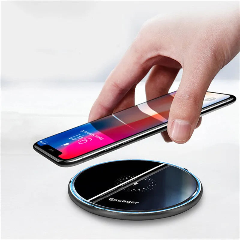 15W/10W Qi wireless charging pad for phones and headphones with LED indicator light