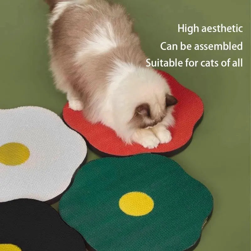 Medium grey wall mounted cat scratching board with corrugated surface