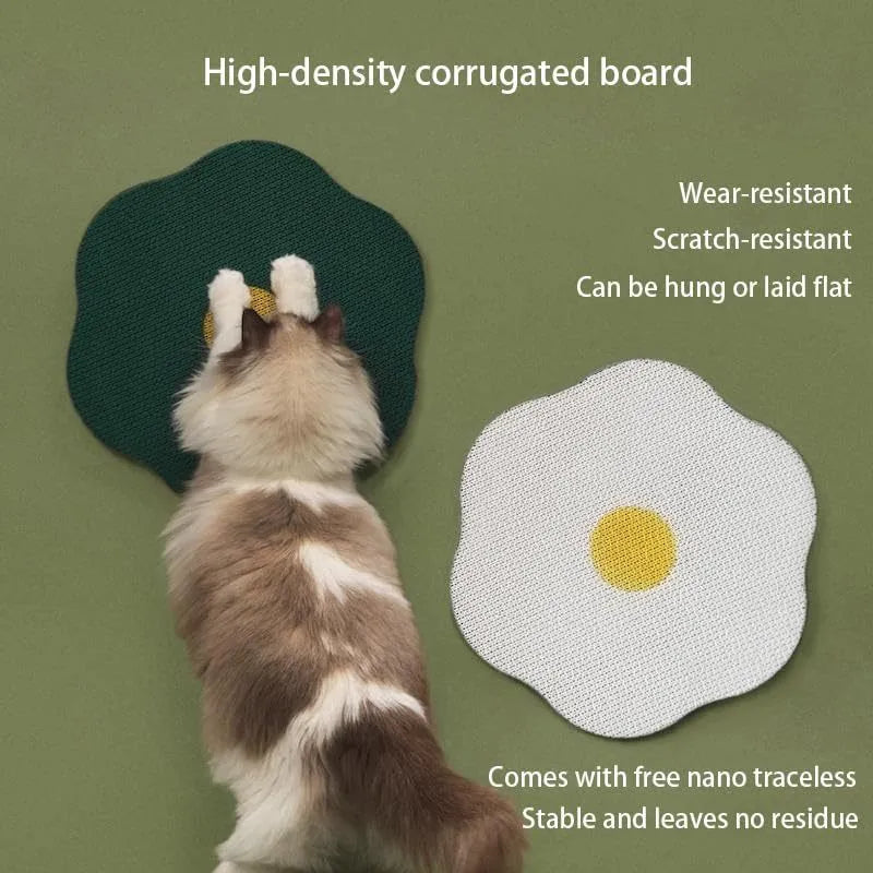 Medium grey wall mounted cat scratching board with corrugated surface