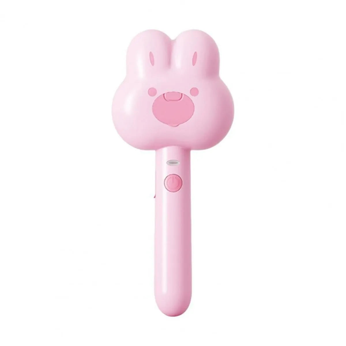 Rechargeable pink cartoon-design steam brush comb for grooming cats and dogs on a table.