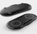 Black and white dual wireless charging pad for two phones with Type-C cable