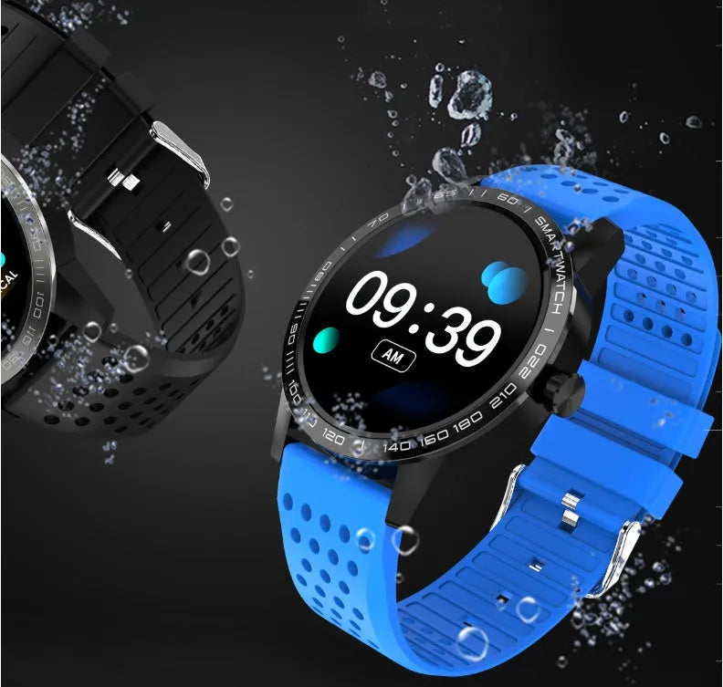 T2 smart bracelet with colour screen showing heart rate and step count data