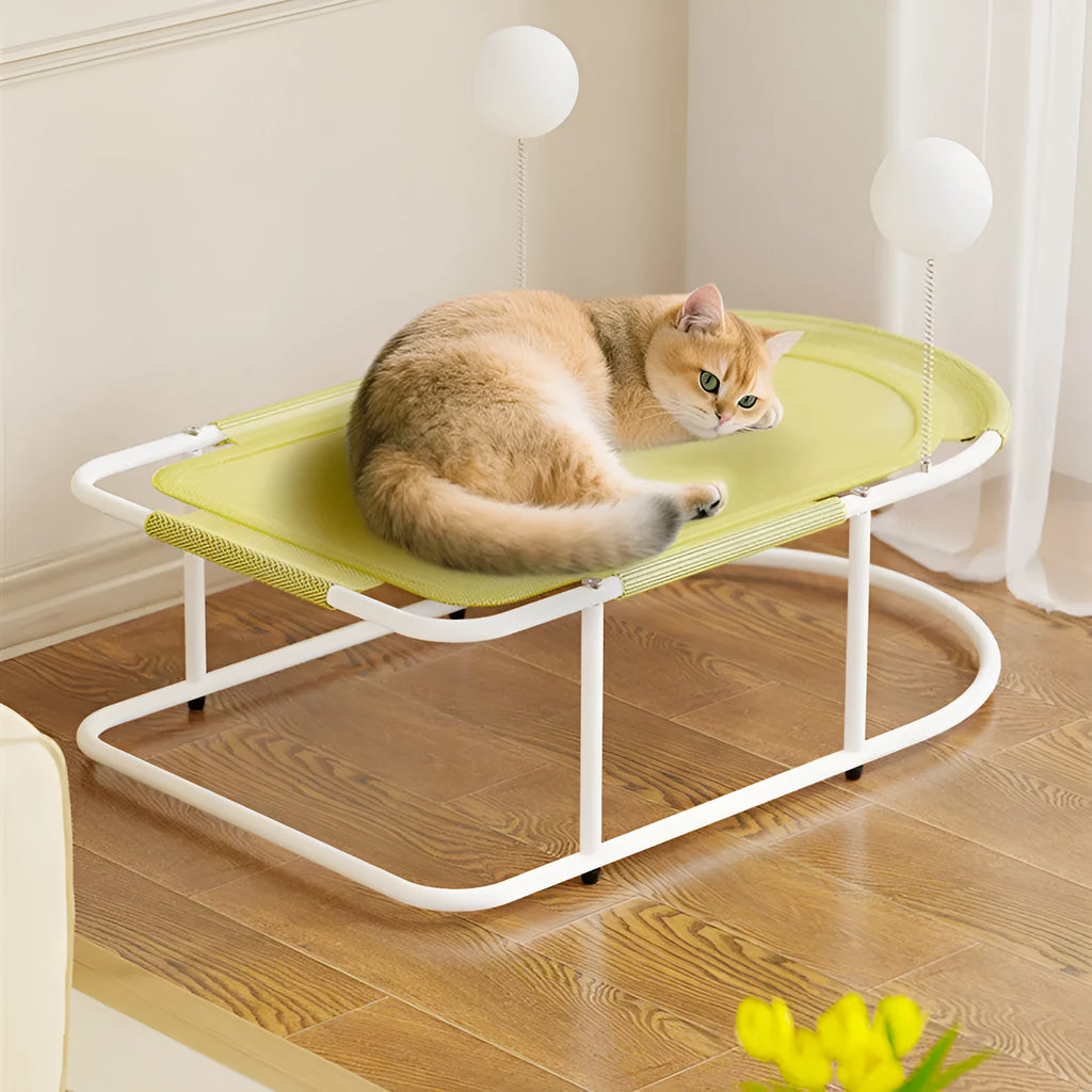 Large grey fabric kennel bed for cats and puppies with breathable bracket design.