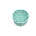 Cyan silicone dog slow feeder bowl with suction cup base and textured interior
