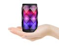 Black crystal diamond cut Coke can shaped lantern Bluetooth speaker with colourful lighting.