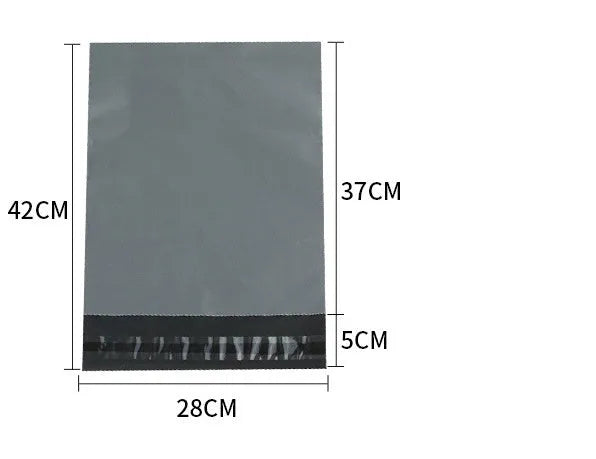 PE plastic courier clothing bags with self-adhesive strip in four colours and six sizes