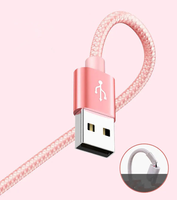 Three-in-one micro USB charging cable with 1.2 metre length in multiple colour options