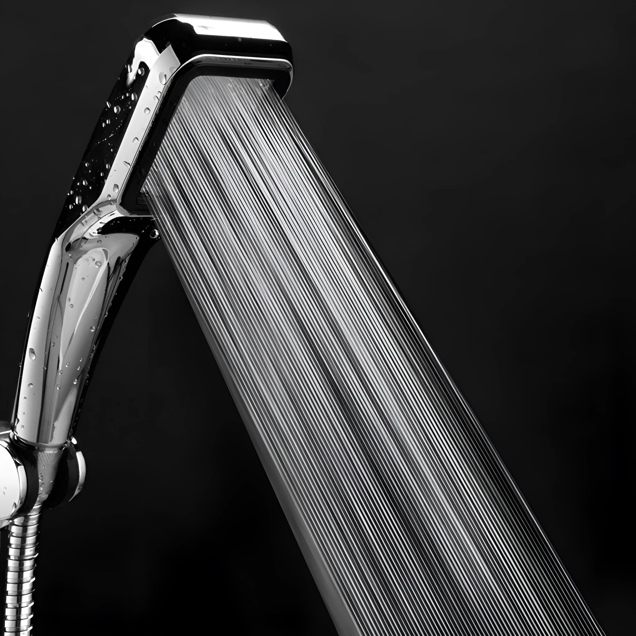 Orange hand-held pressurised shower set with rain function for normal water pressure systems