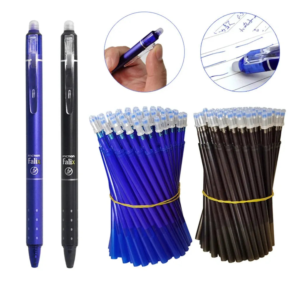 Hot Erasable Push Gel Pen with 0.5mm nib, shown in plastic shell with push-button top.
