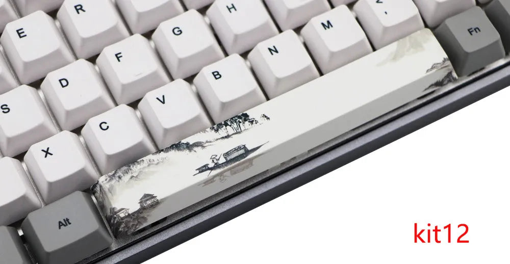 6.25U PBT spacebar keycap with five-sided sublimation, original height, KIT 1 to KIT 16 colour options