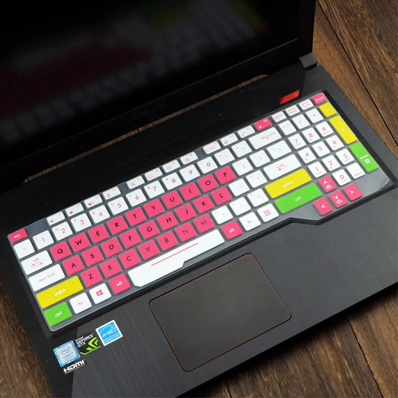 ASUS Flight laptop keyboard protective film cover in gradient blue colour option.