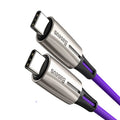 Purple and red dual USB-C cable with 1m length for 60W fast charging