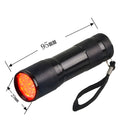 Black aluminium alloy Smart Vein Locator medical flashlight with red LED lens for phlebotomy and clinical use.