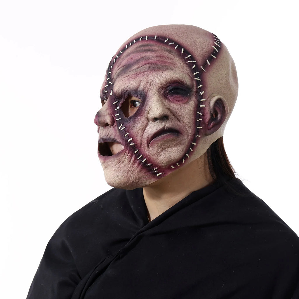 Latex three-sided grimace horror mask for Halloween costume parties