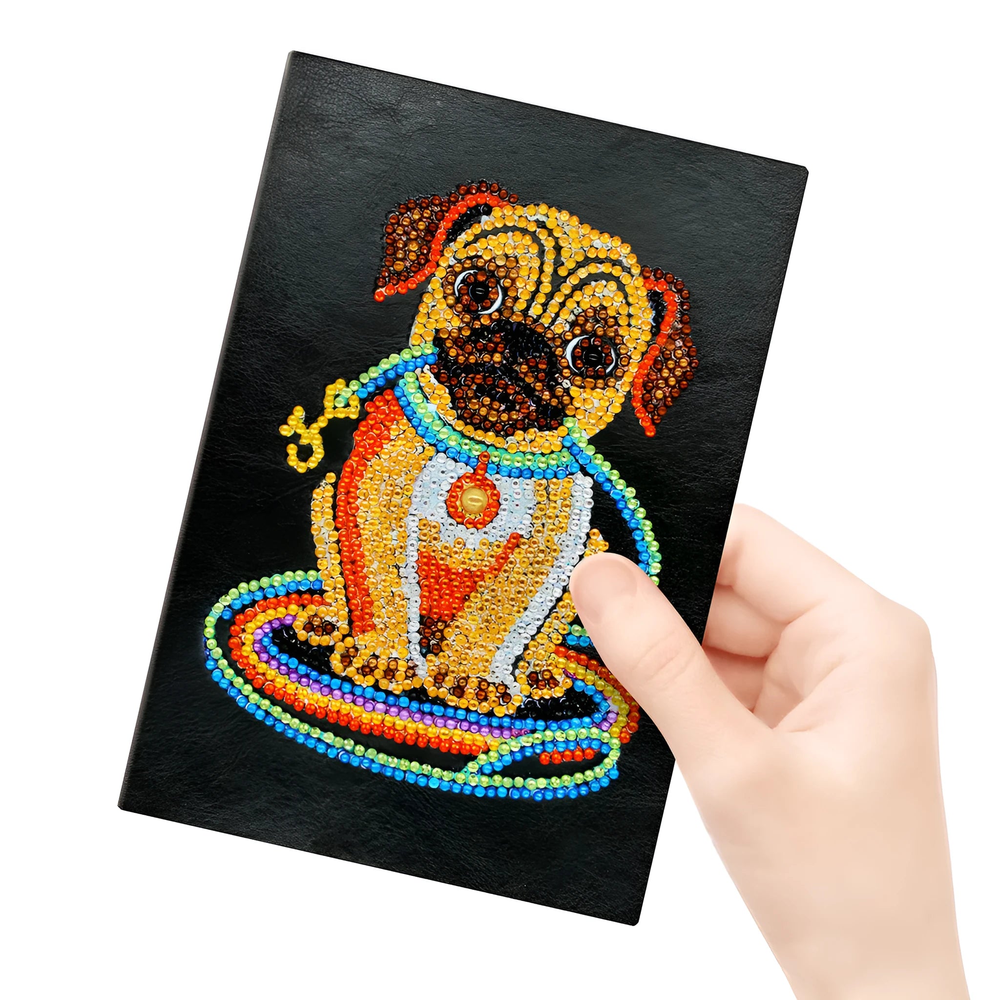 Black A5 DIY diamond painting notebook with 50 blank pages for craft projects