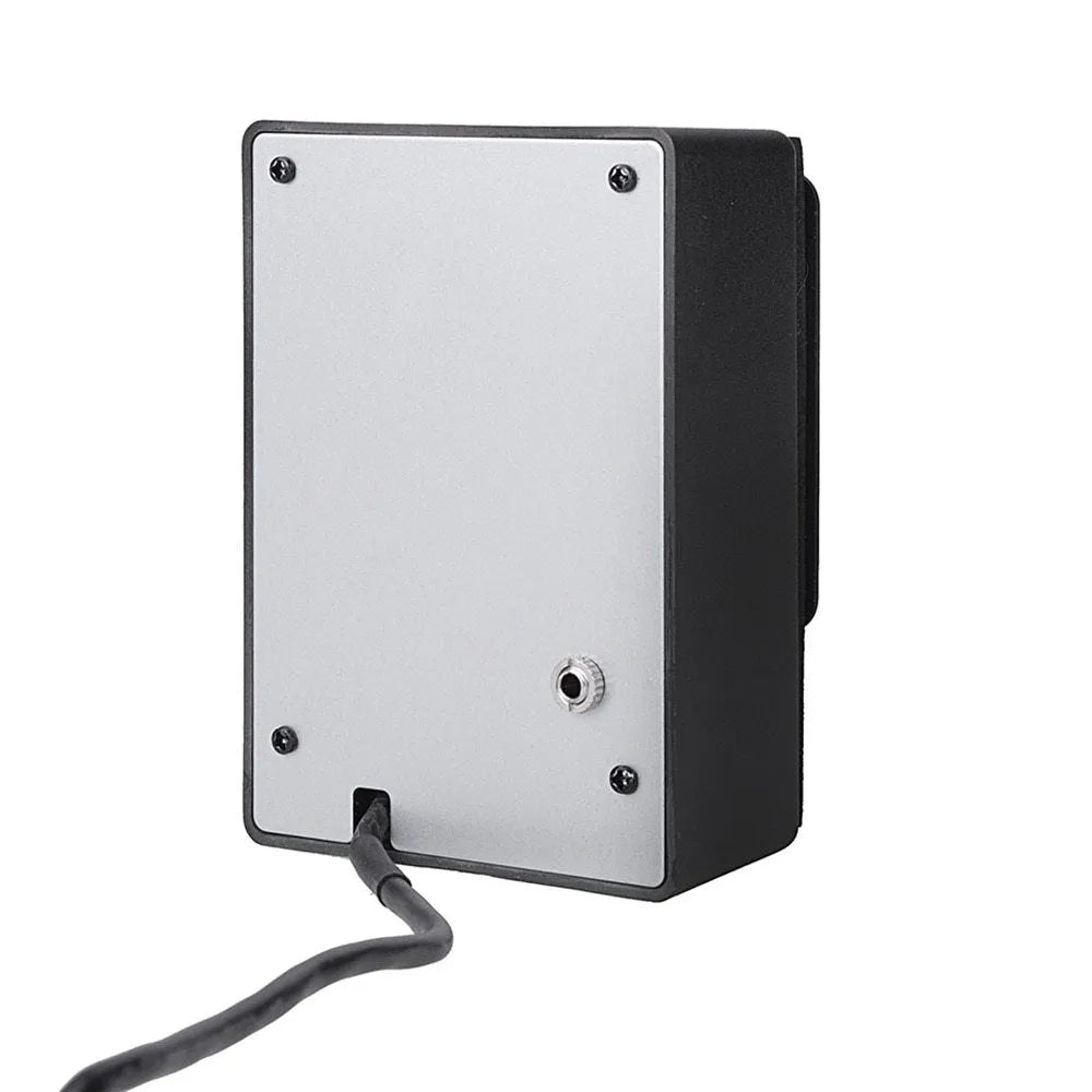 Cherub GT-6 black acoustic guitar pickup and preamp unit with knobs for EQ and effects control.