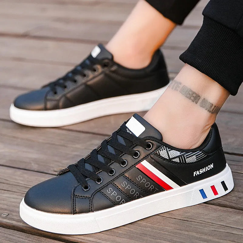 Sports shoes in black, grey and white colour options showing size range 39 to 44.