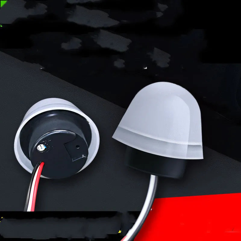 White automatic induction street lamp with motion and sound sensor for outdoor installation