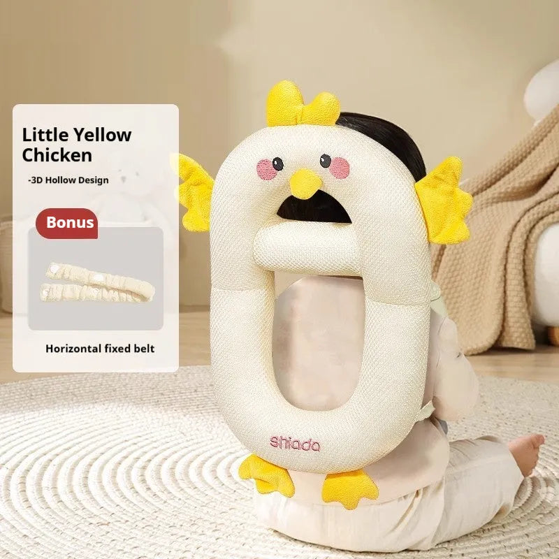 Cartoon anti-collision pillow for baby fall protection with dinosaur design and EPS particle filling