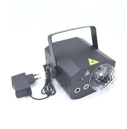 LED laser magic fan projection lamp in black or white with green and red laser effects
