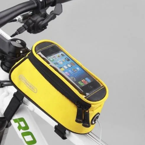 ROSWHEEL PVC bicycle frame bag holder for iPhone in black, blue, red, yellow colours